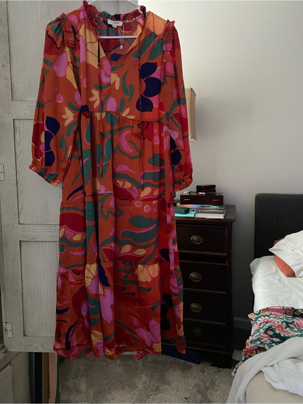 Umgee Rust Multi-Color Abstract Maxi Dress